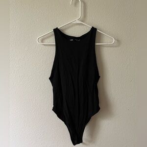 Black basic sleeveless Zara bodysuit